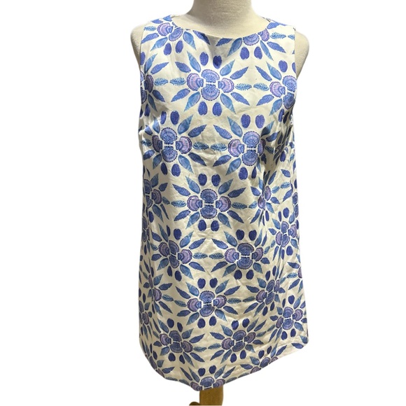 Hill House The Charlie Shift Dress in the Blue Shell Mosaic print S - Picture 4 of 7